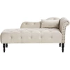 Sofa Beliani Dešininė šezlongo kėdė IVRY, veliūrinė, šviesiai smėlio spalvos
