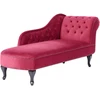 Sofa Beliani Dešininė šezlongo kėdė NIMES aksominė bordo