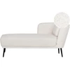 Sofa Beliani Dešininis gultas ARTHEZE Boucle, kreminės baltos spalvos