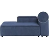 Sofa Beliani Dešininis šezlongas ARDAL, tamsiai mėlynas velvetas