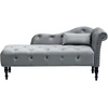 Sofa Beliani Dešininis šezlongas IVRY, veliūras, pilkas