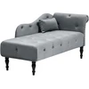 Sofa Beliani Dešininis šezlongas IVRY, veliūras, pilkas