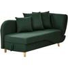 Sofa Beliani Dešininis šezlongas MERI, dirbtinio lino, žalias, su daiktadėže