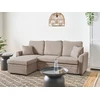 Sofa Beliani Išskleidžiamas kampas NASSJO, 3 vietų, sintetinis linas, šviesiai rudas, dešininis