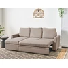 Sofa Beliani Išskleidžiamas kampas NASSJO, 3 vietų, sintetinis linas, šviesiai rudas, dešininis