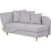 Sofa Beliani Kairinis sėdimas gultas MERI su daiktadėže, sintetinis linas, šviesiai pilkas