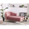 Sofa Beliani Kairysis gultas ALLIER, veliūras, rožinė spalva
