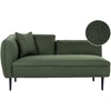 Sofa Beliani Kairysis šezlongas CHEVANNES, „bouclé“, tamsiai žalios spalvos