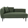 Sofa Beliani Kairysis šezlongas CHEVANNES, „bouclé“, tamsiai žalios spalvos