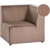 Sofa Beliani Kampinis modulis LEMVIG dešininis smėlio spalvos velvetinis