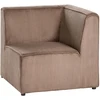 Sofa Beliani Kampinis modulis LEMVIG dešininis smėlio spalvos velvetinis
