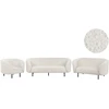 Sofa Beliani LOEN Boucle 6 asmenų svetainės baldų komplektas, baltas