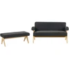 Sofa Beliani Svetainės baldų komplektas TAMRE Boucle juodas/šviesiai rudas