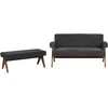 Sofa Beliani Svetainės baldų komplektas TAMRE Boucle juodas/tamsiai rudas