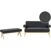 Sofa Beliani Svetainės baldų komplektas TAMRE Boucle juodas/šviesiai rudas