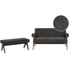 Sofa Beliani Svetainės baldų komplektas TAMRE Boucle juodas/tamsiai rudas