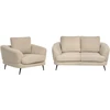 Sofa Beliani Trijų vietų poilsio baldų komplektas KJAER Boucle šviesiai smėlio spalvos