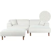 Sofa Beliani Trivietis kampas HOLT, bouclé audinys, baltas, su otimane, kairinis
