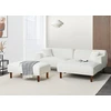 Sofa Beliani Trivietis kampas HOLT, bouclé audinys, baltas, su otimane, kairinis