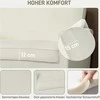 Sofa HOMCOM 2 vietnams., Dviguolis su kaučiuko medienos kojomis, minkštas svetainės, miegamojo, kremas baltas