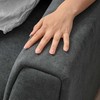 HOMCOM 3 vietų sofa su lovos funkcija, kampinė sofa su šezlongu, minkšta sofa, tamsiai pilka
