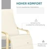 Sofa HOMCOM kėdė su atlošu, kėdė su atlošu, kėdė su atlošu ir reguliuojama atrama kojoms, valgomojo kėdė su linine išvaizda, skirta svetainei, beržo mediena, kreminė balta 66,5 x 94 x 100 cm