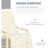 Sofa HOMCOM kėdė su atlošu, kėdė su atlošu, kėdė su atlošu ir reguliuojama atrama kojoms, valgomojo kėdė su linine išvaizda, skirta svetainei, beržo mediena, kreminė balta 66,5 x 94 x 100 cm