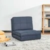 Fotelis Homcom Sulankstoma grindų kėdė, viengulė lova - Tamsiai mėlyna 61 x 73 x 58 cm