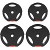 SPORTNOW 4 dalių svorių rinkinys, 2 x 5kg / 10 kg svoriai, svorių diskų rinkinys, svorių diskai 2,5 cm skersmens štangai, Ø 30 mm skylė, juodi