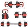 SPORTNOW 4-in-1 Hantelių rinkinys, reguliuojami 25 KG hanteliai ir štangos jėgos treniruotėms namuose