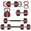 SPORTNOW 4-in-1 hantelių rinkinys, reguliuojami svarmenys, štangos, 25 kg, jėgos treniruotėms namuose