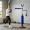 SPORTNOW bokso stovas, du greičio kamuoliai, besisukanti bokso rankena, kojų smūgių pagalvėlė, reguliuojamo aukščio, plienas, 107 x 36 x 140-205 cm, mėlynas