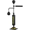 SPORTNOW Boxavimo stendas, du greičio kamuoliukai, besisukanti bokso lazda, smūgio pagalvėlė, reguliuojamas aukštis, plienas, 107 x 36 x 140-205 cm, juodas