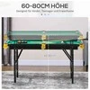 SPORTNOW daugiafunkcinis žaidimų stalas 2in1 daugiafunkcinis stalo teniso stalas biliardo priedai vaikams paaugliams suaugusiems plienas 140x63x60-80cm žalias