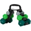 SPORTNOW hantelių rinkinys, 6 vienetai su sulankstomu stovu, 2 x 1kg, 2 x 3kg, 2 x 5kg hanteliai, skirti fitnesui, gimnastikai, namams