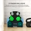 SPORTNOW Hantelių rinkinys 6 hanteliai su hantelių stovu, 2 x 1kg, 2 x 3kg, 2 x 5kg metalinių hantelių rinkinys fitnesui, gimnastikai, namuose