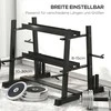 SPORTNOW Hantelių stovas 3 lygių iki 200 kg plieno juodas 131x75x80 cm