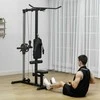 SPORTNOW daugiafunkcė jėgos treniruoklių stotis namams, su skersiniu nugaros treniruotėms ir lynų sistema, su svoriais iki 50 kg, skirta sporto salėms namuose