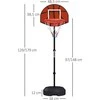 SPORTNOW reguliuojamas krepšinio stovas, krepšinio stovas su magnetiniu smiginiu, 129–179 cm