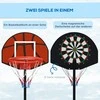 SPORTNOW reguliuojamas krepšinio stovas, krepšinio stovas su magnetiniu smiginiu, 129–179 cm