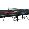 SPORTNOW lauko stalo teniso stalas, sulankstomas stalo teniso stalas su tinkleliu, ratukais, 2 raketėmis ir 3 kamuoliukais, plieno, juodas, 274 x 152,5 x 76 cm