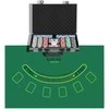SPORTNOW pokerio lagaminas, pokerio komplektas su 400 žetonų, 11,5 g, 2 kortų kaladėmis, 5 kauliukais, dalintojo žetonu, žaidimų kilimėliu, aliumininiu lagaminu
