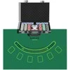 SPORTNOW pokerio lagaminas, pokerio komplektas su 400 žetonų, 11,5 g, 2 kortų kaladėmis, 5 kauliukais, dalintojo žetonu, žaidimų kilimėliu, aliumininiu lagaminu