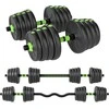 SPORTNOW reguliuojamų hantelių rinkinys 30 kg, hantelių rinkinys, trumpieji hanteliai, ilgieji hanteliai, hantelių rinkinys jėgos treniruotėms