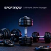 SPORTNOW reguliuojamas hantelis, 6/11/16/20 kg svarmuo su dėklu, su neslystančiomis rankenomis, juodas