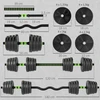 SPORTNOW reguliuojamų hantelių rinkinys 30 kg, hantelių rinkinys, trumpieji hanteliai, ilgieji hanteliai, hantelių rinkinys jėgos treniruotėms