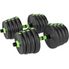 SPORTNOW reguliuojamų hantelių rinkinys 30 kg, hantelių rinkinys, trumpieji hanteliai, ilgieji hanteliai, hantelių rinkinys jėgos treniruotėms