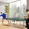 Sportnow Sulankstomas stalo teniso stalas su ratukais - žalias