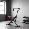 Sulankstomas reguliuojamas treniruoklis su metaliniais vamzdžiais ir pedalais, raudonas.