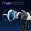 Outsunny teleskopas, 70 mm objektyvas, 5 x 24 ieškiklis, reguliuojamas trikojis, sidabrinės spalvos